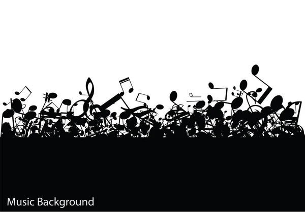 Abstract music background with notes, vector — Stock Vector