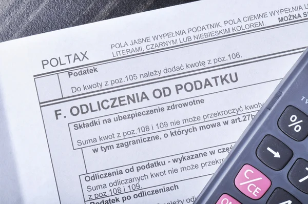 Formulario fiscal polaco — Foto de Stock