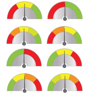 Beyaz (vektör izole hızölçerler düğmesi koleksiyonu)
