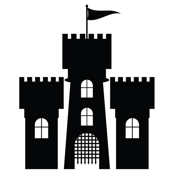 Zamek ikona na białym tle, wektor — Wektor stockowy