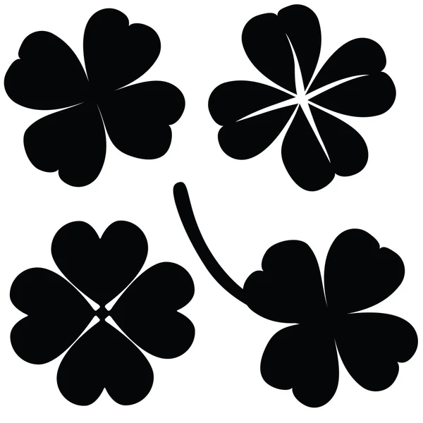 Collection de trèfles à quatre feuilles, Saint-Patrick (vecteur ) — Image vectorielle