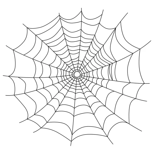 Örümcek ağı üzerinde beyaz, vektör izole — Stok Vektör