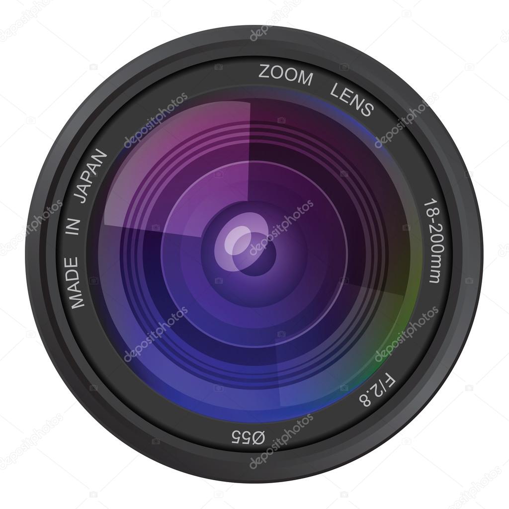 Camera photo lens, vector 