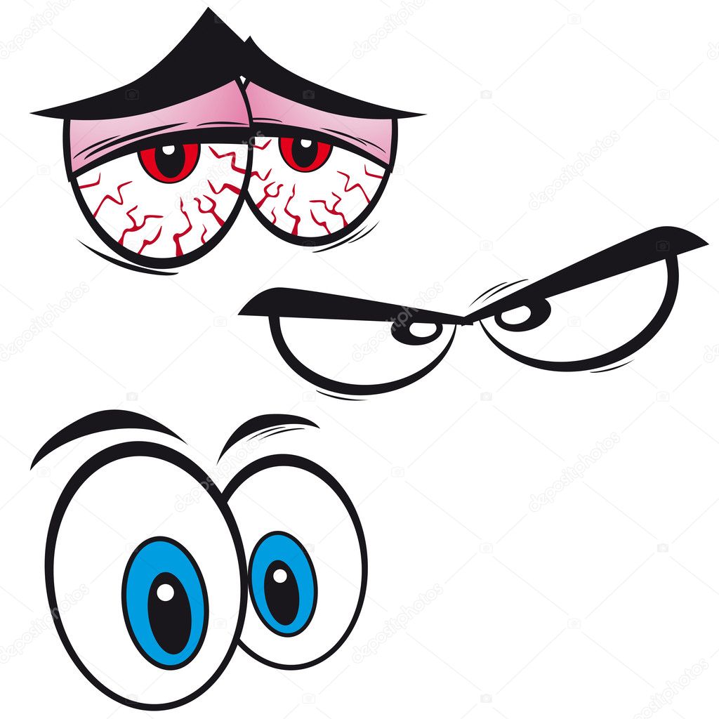 Set of cartoon eyes, vector illustration
