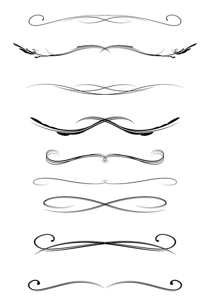 kaligrafik çizgiler bölücüler set, vektör 