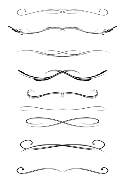 Set of calligraphic lines dividers, vector — Stock Illustration Set of calligraphic lines dividers, vector Royalty Free Stock Illustrations