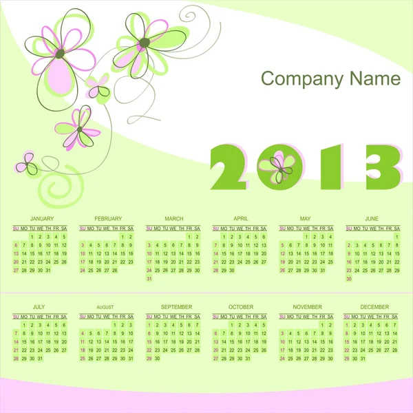 グリッド形式のカレンダー 2013 — ストックベクタ