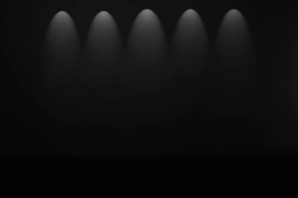 Studio iç, siyah arka plan ile ışık spot