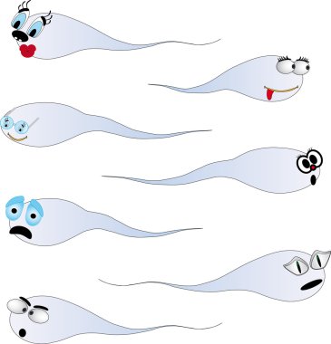 komik çizilmiş sperm - bir kız ve bir erkek