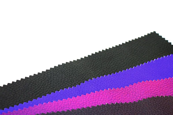 Färgglada Och Ljusa Tygprover Lädermöbler Och Klädsel Närbild Palett Textil — Stockfoto