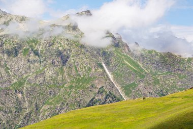 Kafkasya Dağları. Yazın dağ zirveleri.