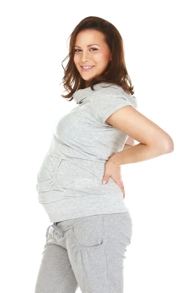 Pregnant woman practising aerobics — Stock Photo, Image