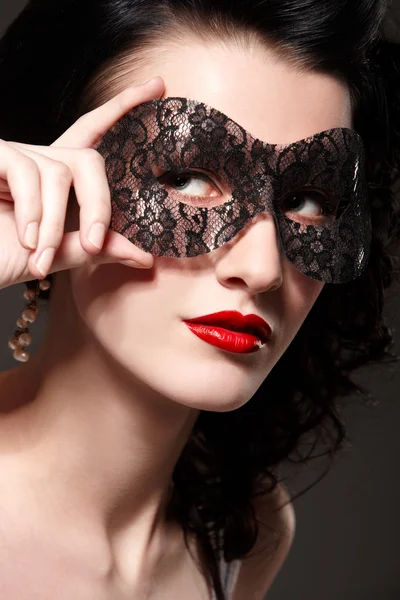 Donna in maschera di carnevale — Foto Stock