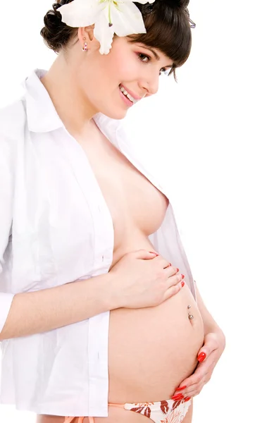 Mujer embarazada feliz — Foto de Stock