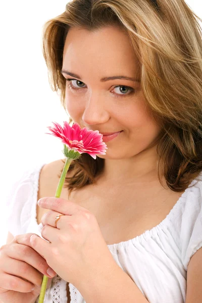 Chica con herbera — Foto de Stock