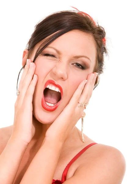 Screaming femeie — Fotografie, imagine de stoc