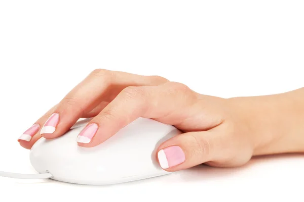 Mano tenendo il mouse — Foto Stock