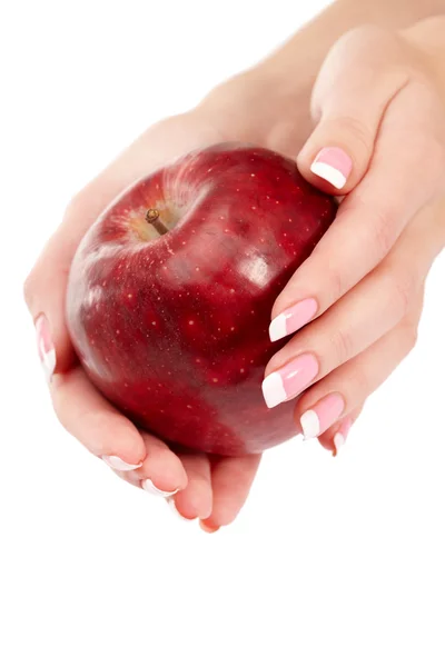 Hands holding apple — Stock Photo, Image