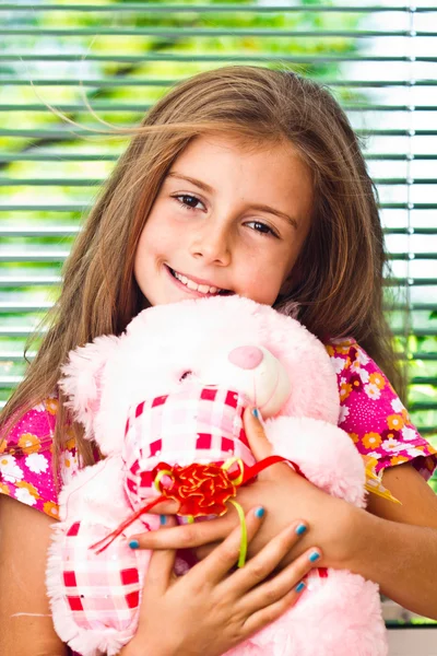 Happy little girl portrait indoor — Stock Photo, Image