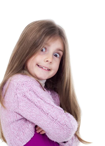 Beautiful little girl portrait - isolated — Stock Photo, Image