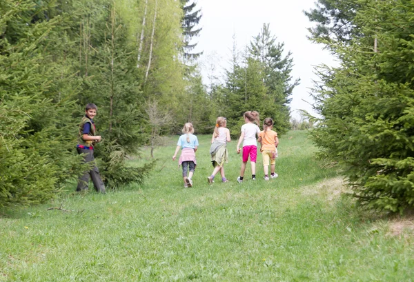 Children spending time in the forest — Stock Photo, Image