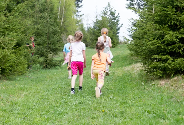 Kinderen tijd doorbrengen in het bos — Stockfoto