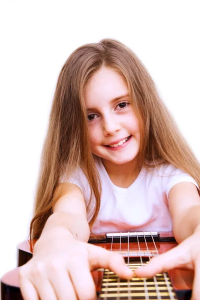 Dziewczynka gry gitar — Zdjęcie stockowe