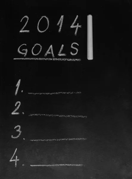 2014 mål ord skrivna på den svarta tavlan — Stockfoto
