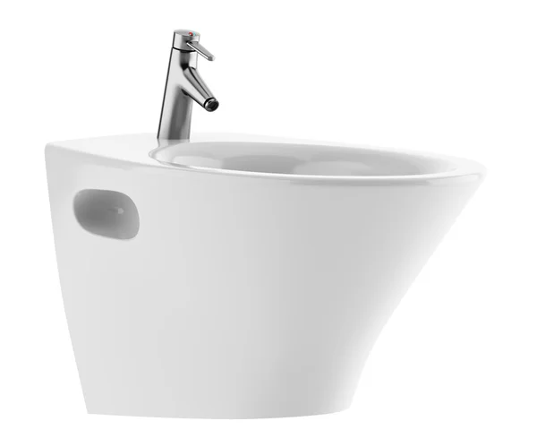 Bidet en céramique isolé sur fond blanc — Photo