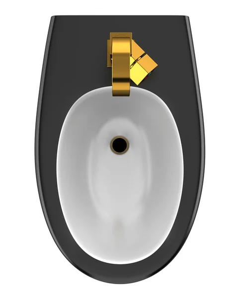 Top view of black bidet isolated on white background — Stock Photo, Image