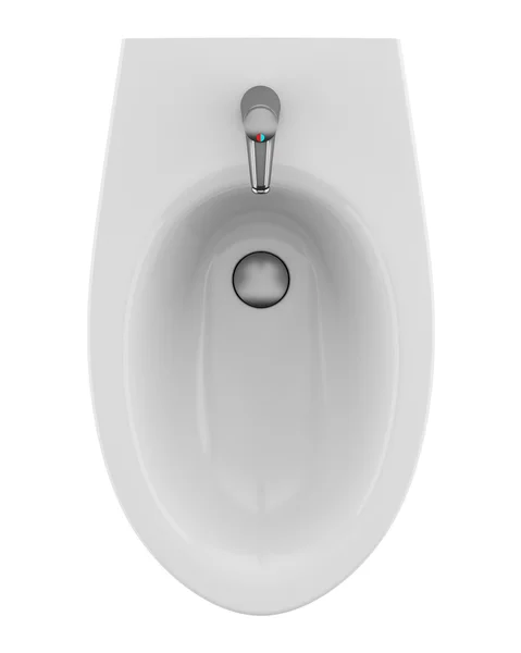 Vista dall'alto del bidet in ceramica isolato su sfondo bianco — Foto Stock