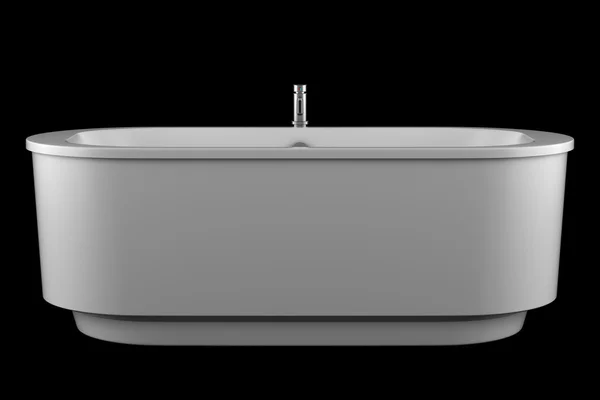 Modern white bathtub isolated on black background — Stock Photo, Image