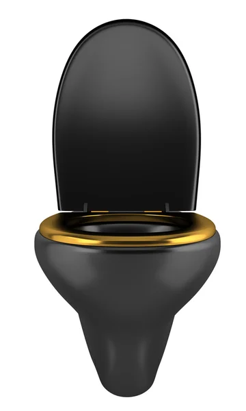 Black toilet bowl isolated on white background — Stock Photo, Image