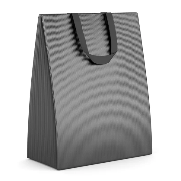 Single blank gray shopping bag isolated on white background — Stock Photo, Image