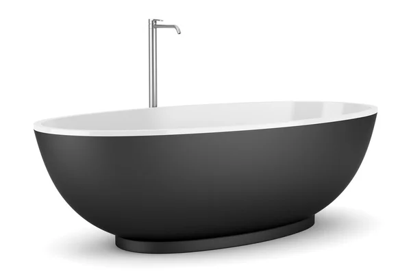 Moderne schwarze Badewanne isoliert auf weißem Hintergrund — Stockfoto