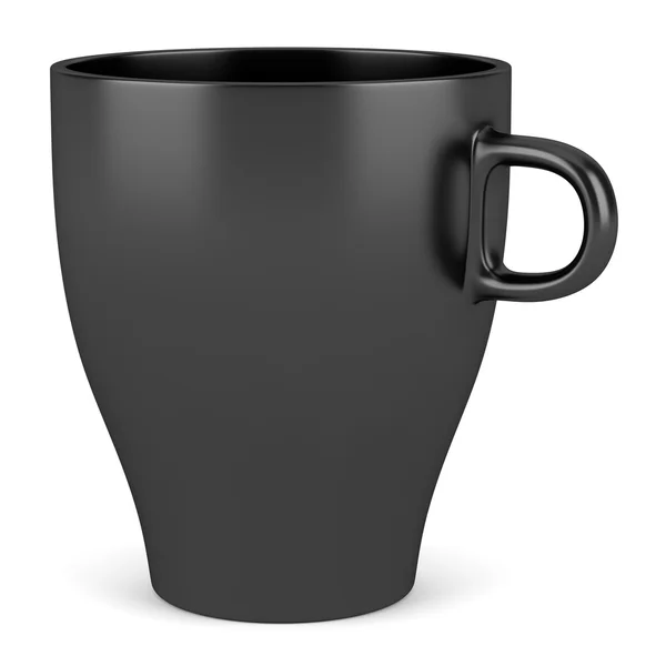 Černý keramický pohár izolovaných na bílém pozadí — Stock fotografie