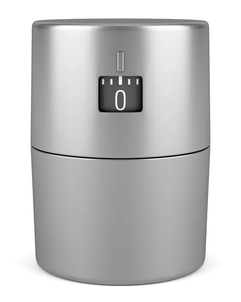 Single modern metallic kitchen timer isolated on white background — Stock Photo, Image