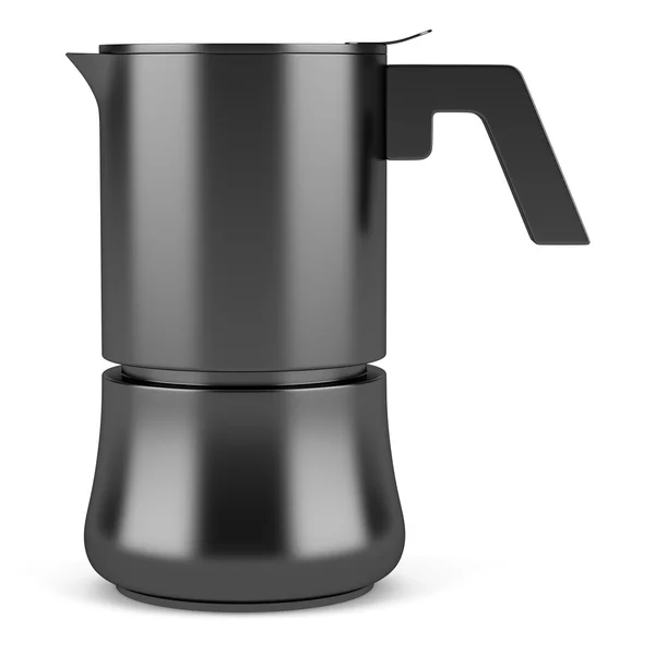 Modern black coffee jug isolated on white background — Stock Photo, Image