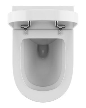 modern klozet beyaz zemin üzerine izole Üstten Görünüm