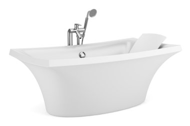 Beyaz arka plan üzerinde izole modern küvet