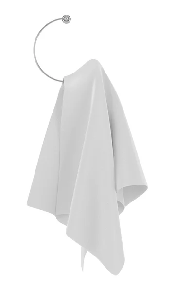 흰색 배경에 고립 된 옷걸이에 수건 — 스톡 사진