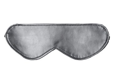 izole beyaz zemin üzerine siyah deri göz maskesi