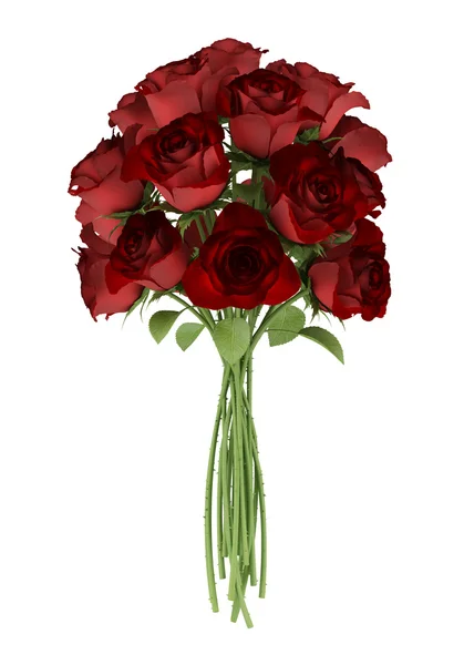 Bouquet of red roses isolated on white background — Stock Photo, Image