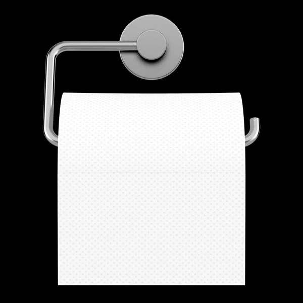 Toilettenpapier auf Halter isoliert auf weißem Hintergrund — Stockfoto