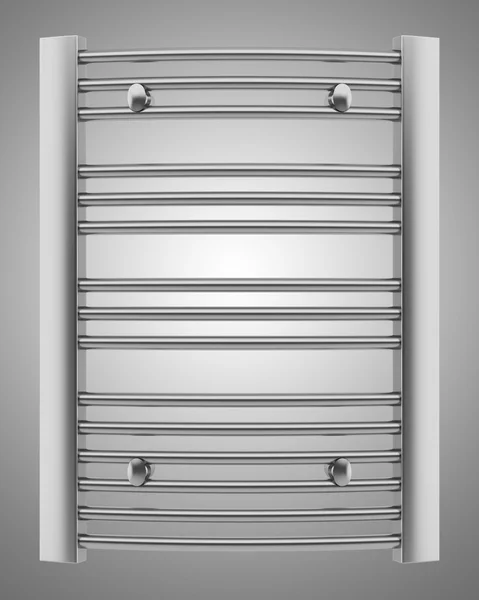 Bathroom chrome towel rail isolated on white background — Stock Photo, Image