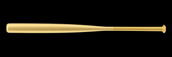 Golden baseball bat isolated on black background — Stock Photo, Image