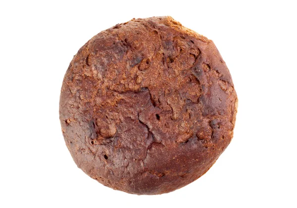 褐色面包被隔绝在白色背景上的顶视图 — 图库照片