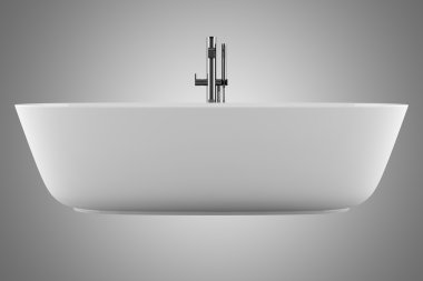 gri arka plan üzerinde izole küvet