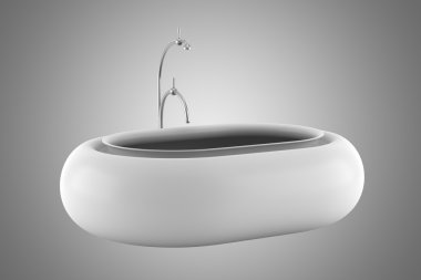 modern küvet gri arka plan üzerinde izole