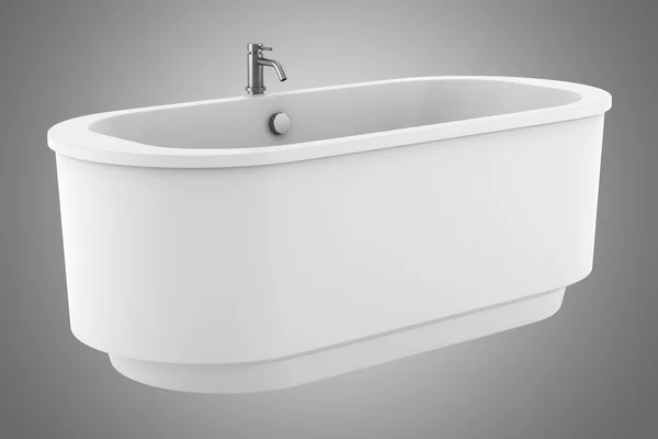 Modern bathtub isolated on gray background — Stock Photo, Image